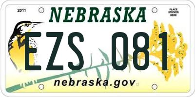 NE license plate EZS081