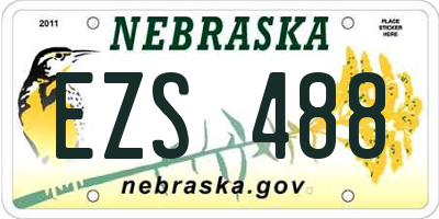 NE license plate EZS488