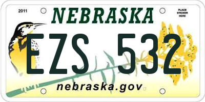 NE license plate EZS532