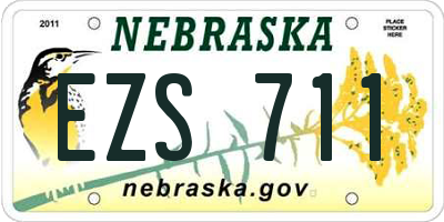 NE license plate EZS711