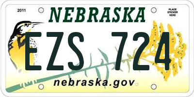 NE license plate EZS724