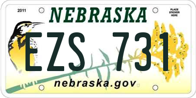 NE license plate EZS731