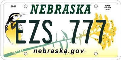 NE license plate EZS777