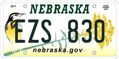 NE license plate EZS830
