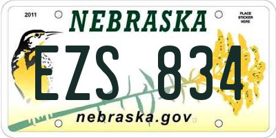 NE license plate EZS834