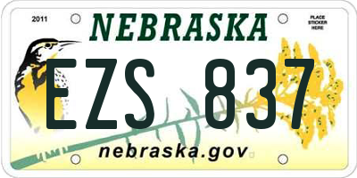 NE license plate EZS837