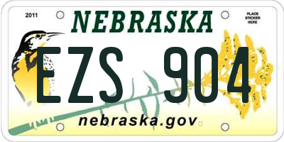 NE license plate EZS904