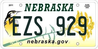 NE license plate EZS929