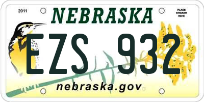 NE license plate EZS932