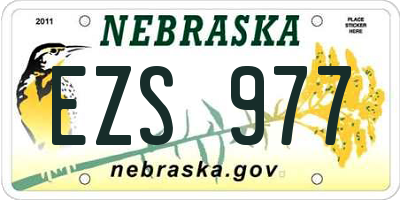 NE license plate EZS977