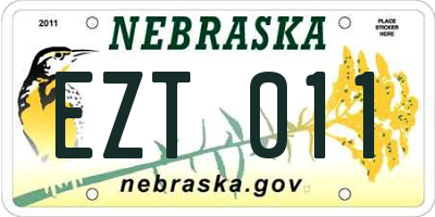 NE license plate EZT011
