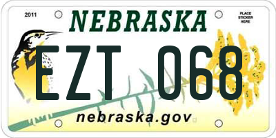 NE license plate EZT068