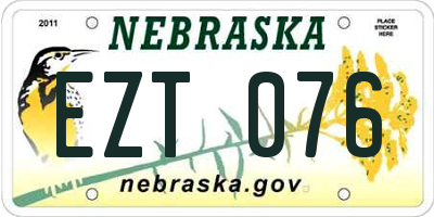 NE license plate EZT076