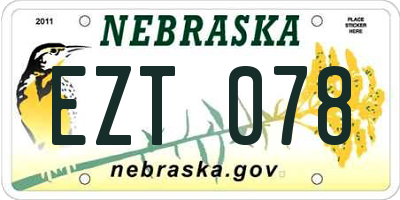 NE license plate EZT078