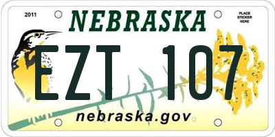 NE license plate EZT107