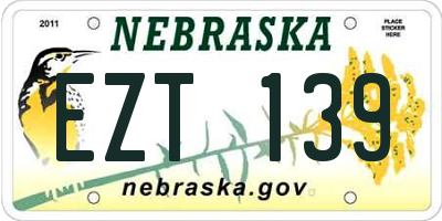 NE license plate EZT139