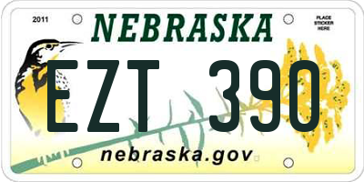 NE license plate EZT390