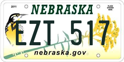 NE license plate EZT517