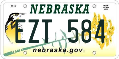 NE license plate EZT584