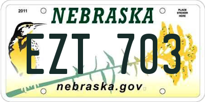 NE license plate EZT703