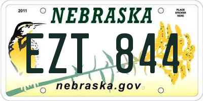 NE license plate EZT844