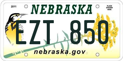 NE license plate EZT850
