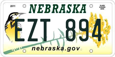 NE license plate EZT894