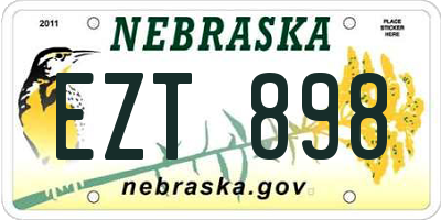 NE license plate EZT898
