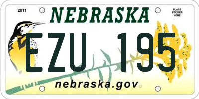 NE license plate EZU195