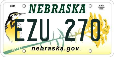 NE license plate EZU270
