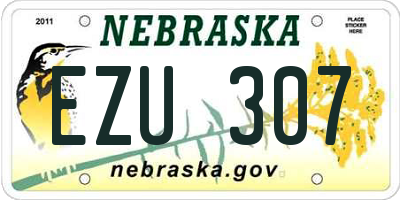 NE license plate EZU307
