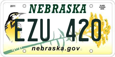 NE license plate EZU420