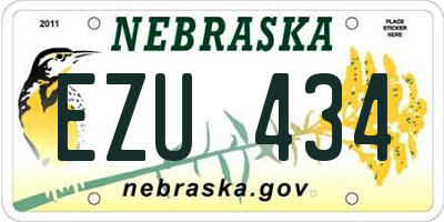NE license plate EZU434