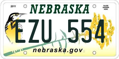 NE license plate EZU554