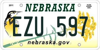 NE license plate EZU597