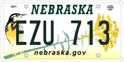 NE license plate EZU713