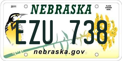 NE license plate EZU738