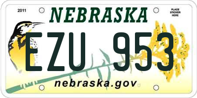 NE license plate EZU953
