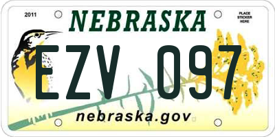 NE license plate EZV097