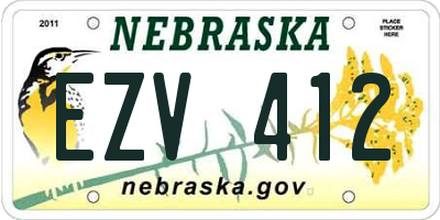 NE license plate EZV412