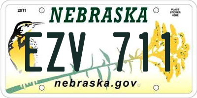 NE license plate EZV711