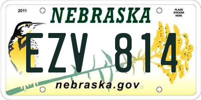NE license plate EZV814