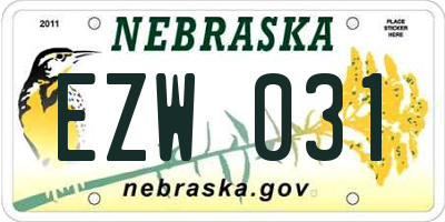 NE license plate EZW031