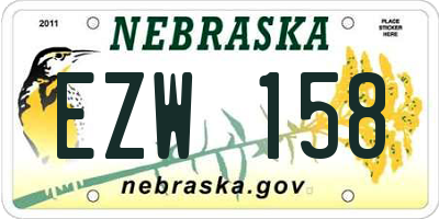 NE license plate EZW158