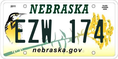 NE license plate EZW174