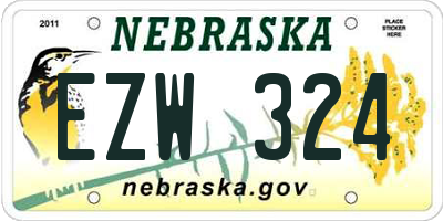 NE license plate EZW324