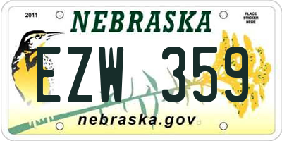 NE license plate EZW359