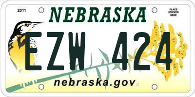 NE license plate EZW424