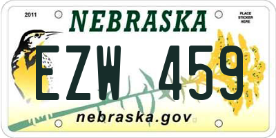 NE license plate EZW459