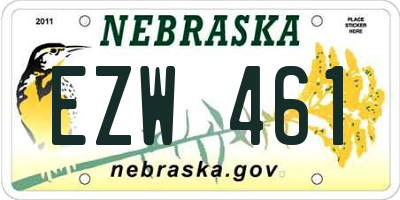 NE license plate EZW461